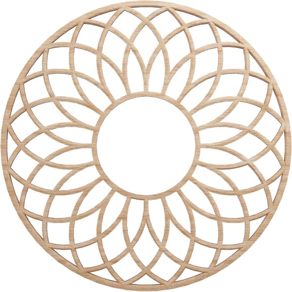 Ekena Millwork Cannes Wood Fretwork Pierced Ceiling Medallion, Alder, 16"OD x 5 1/2"ID x 3/8"T CMWP16X16X0375CNAL - main